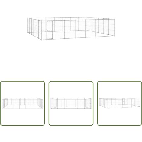 Perrera de acero -  Perrera de exterior de acero galvanizado 50,82 m²