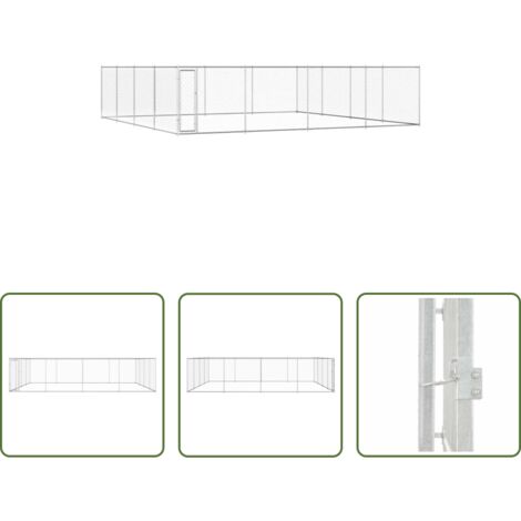 Perrera de acero -  Perrera de exterior de acero galvanizado 760x760x185 cm