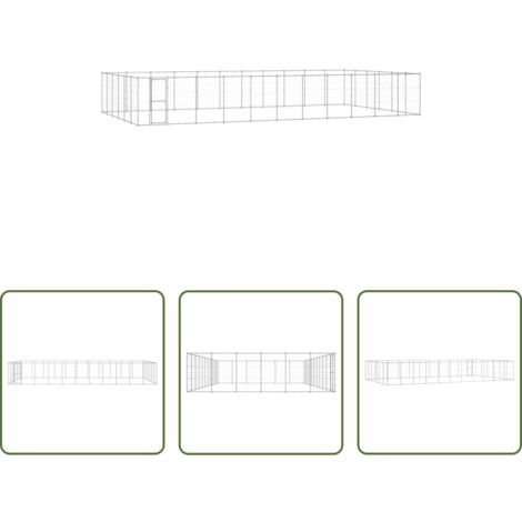 Perrera de acero -  Perrera de exterior de acero galvanizado 79,86 m²