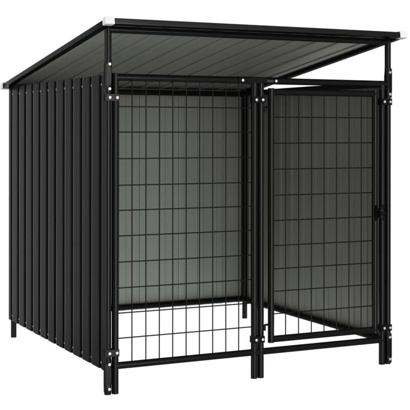 

vidaXL Perrera de exterior 133x133x116 cm - Antracita
