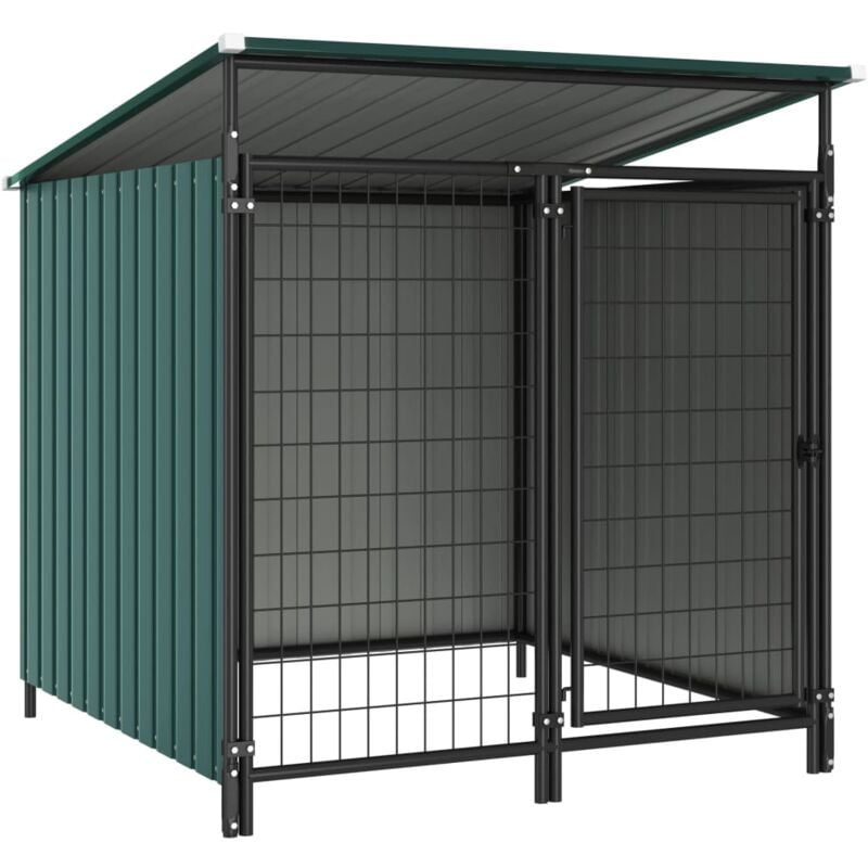 

vidaXL Perrera de exterior 133x133x116 cm - Verde