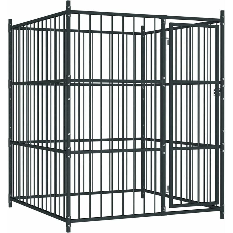 

Perrera de exterior 150x150x185 cm - Negro