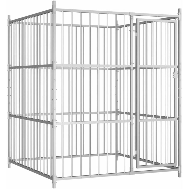 

Perrera de exterior 150x150x185 cm - Plateado