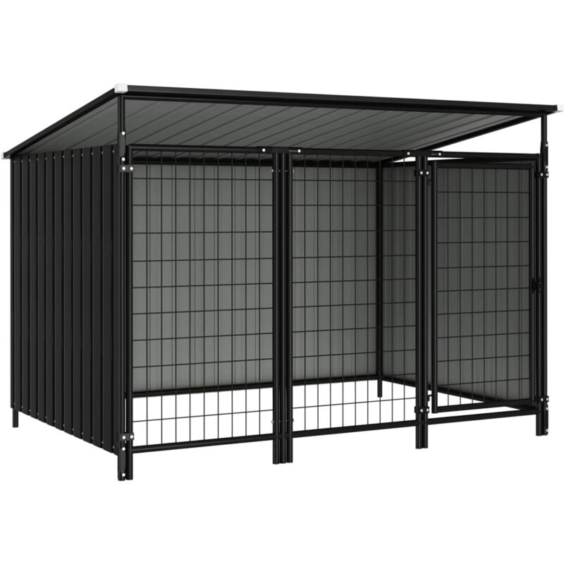 

vidaXL Perrera de exterior 193x133x116 cm - Antracita