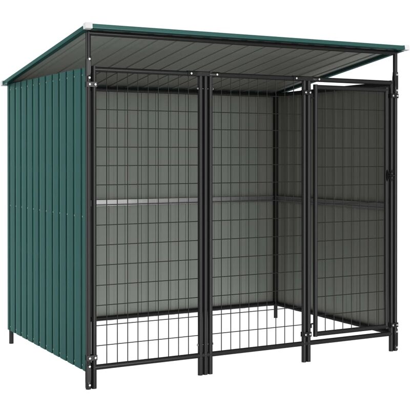 

vidaXL Perrera de exterior 193x133x164 cm - Verde