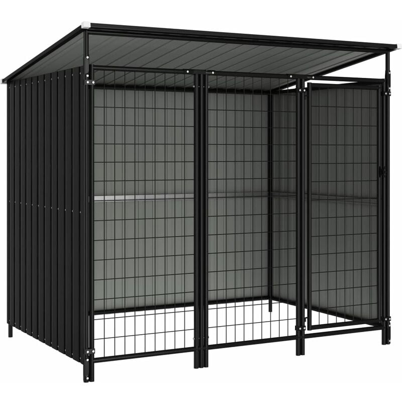 

Perrera de exterior 193x133x164 cm - Gris