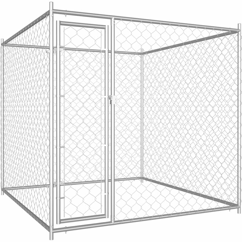 

Perrera de exterior 193x193x185 cm - Plateado