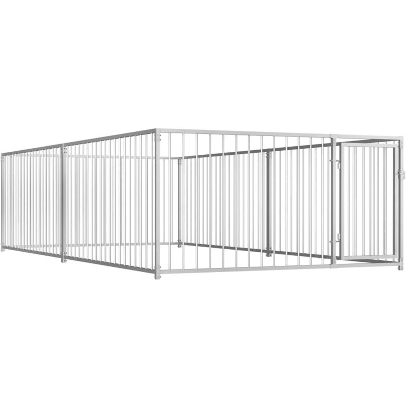 

vidaXL Jaula perrera de exterior 200x400x100 cm - Plateado