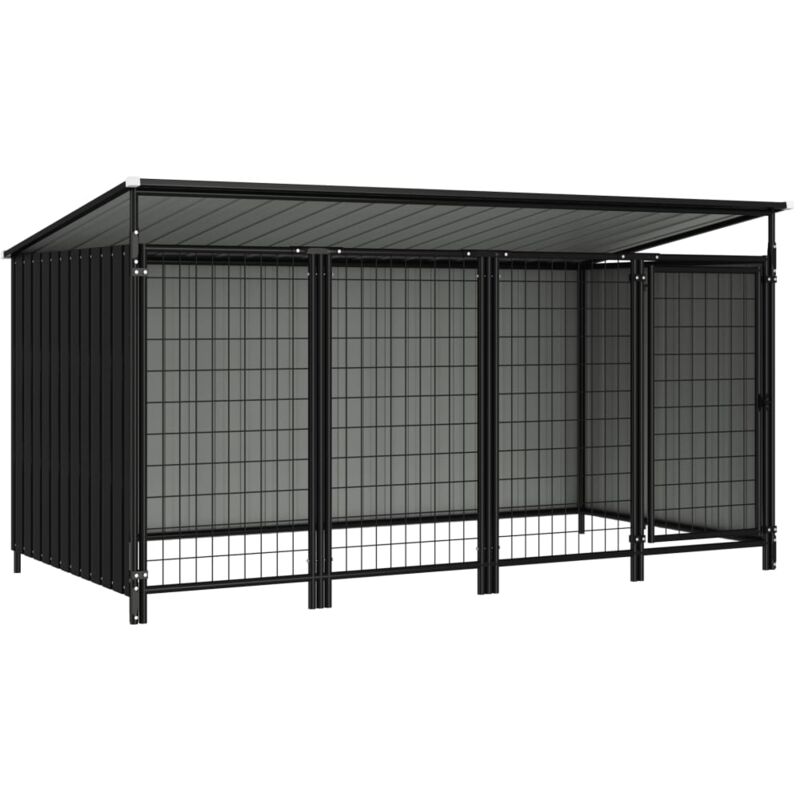 

vidaXL Perrera de exterior 253x133x116 cm - Antracita
