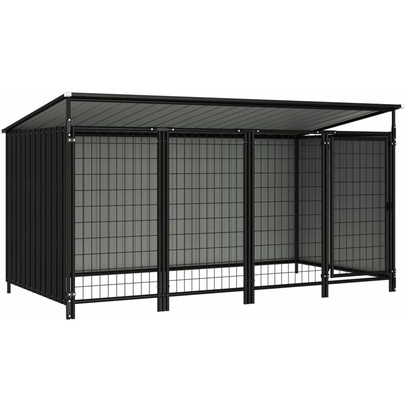 

Perrera de exterior 253x133x116 cm - Gris