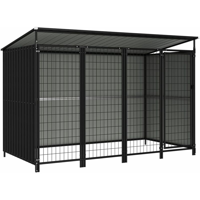

Perrera de exterior 253x133x164 cm - Gris
