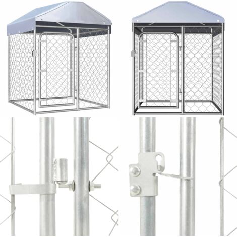 Perrera de exterior con techo 100x100x125 cm - Caseta para perros - Caseta de exterior