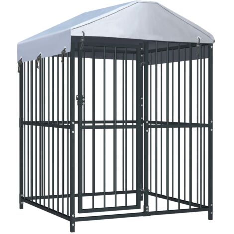 Perrera de exterior con techo 120x120x150 cm vidaXL