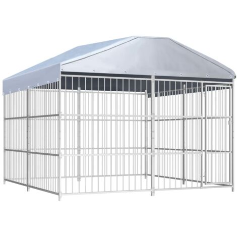 Perrera de exterior con techo 300x300 cm