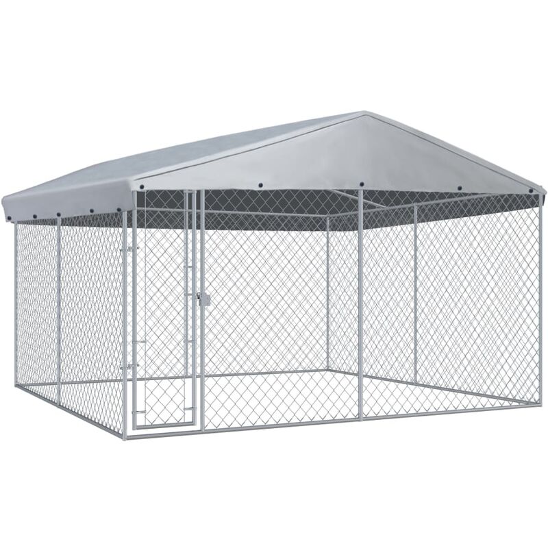 

BHD - Perrera de exterior con techo 382x382x225 cm