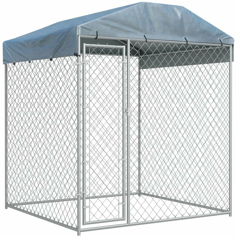 

Perrera de exterior con toldo 193x193x225 cm