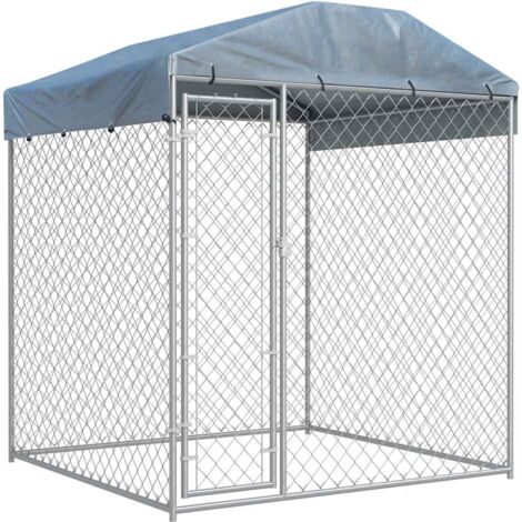 Perrera de exterior con toldo 193x193x225 cm vidaXL