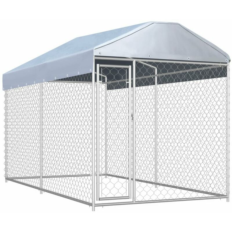 

Perrera de exterior con toldo 382x192x225 cm