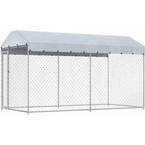 Perrera de exterior con toldo 382x192x225 cm vidaXL