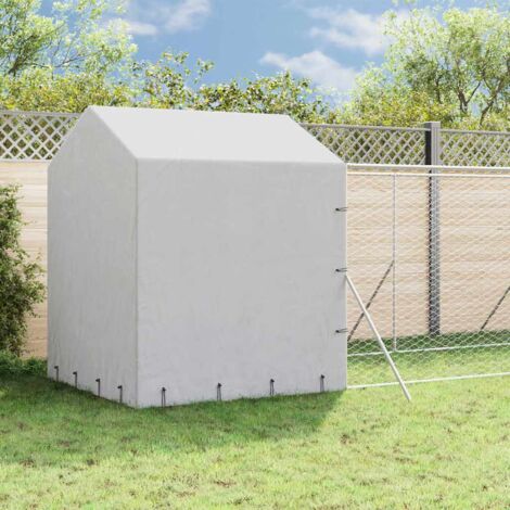 Perrera de exterior con toldo acero galvanizado plata 2x10x2,5m