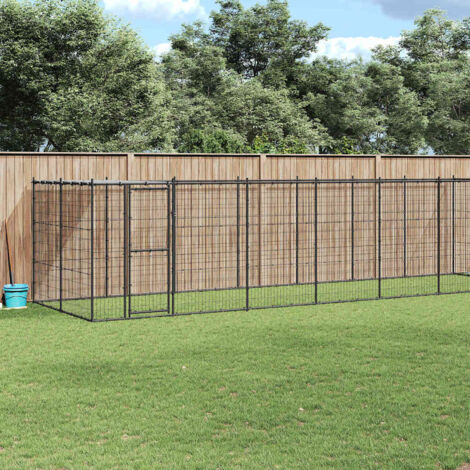 Perrera de exterior de acero con techo 16,94 m²