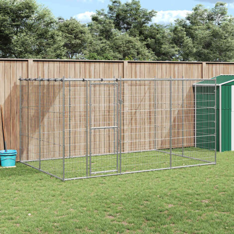 Perrera de exterior de acero con techo 7,26 m²