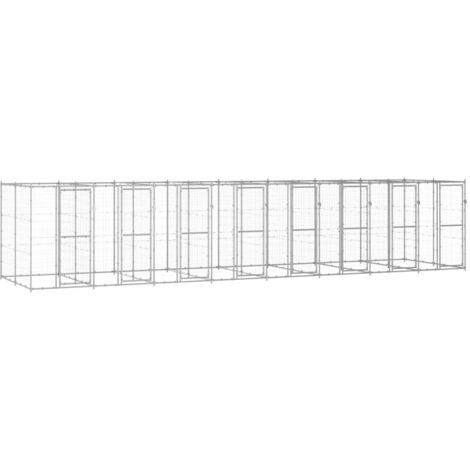 Perrera de exterior de acero galvanizado 19,36 m²