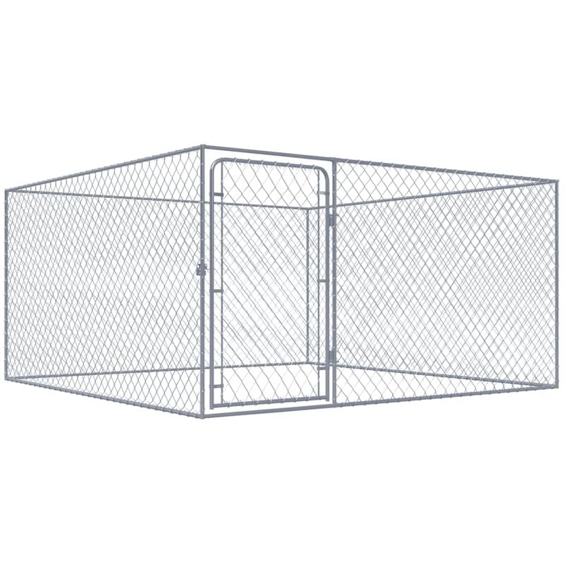 

Perrera de exterior de acero galvanizado 2x2x1 m