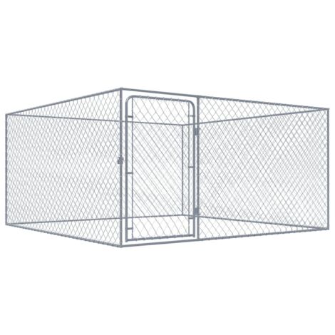 Perrera de exterior de acero galvanizado 2x2x1 m