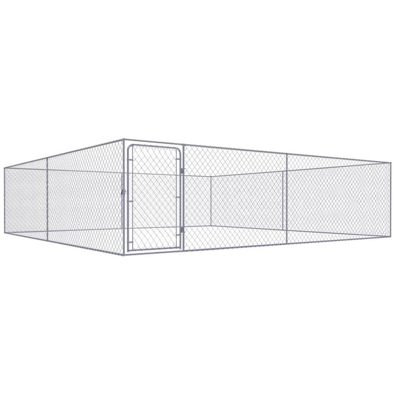 

Happyshopping - Perrera de exterior de acero galvanizado 4x4x1 m