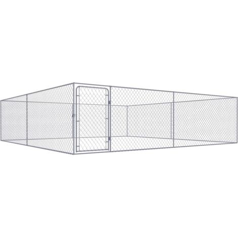Perrera de exterior de acero galvanizado 4x4x1 m