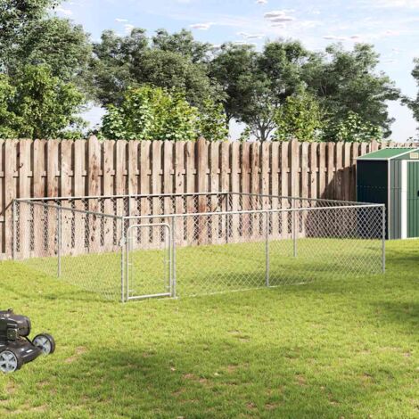 Perrera de exterior de acero galvanizado 4x4x1 m