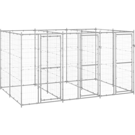 Perrera de exterior de acero galvanizado 7,26 m²