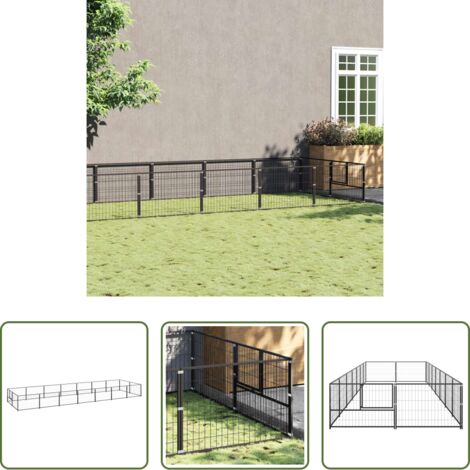 Perrera exterior -  Perrera acero 14 m² negra