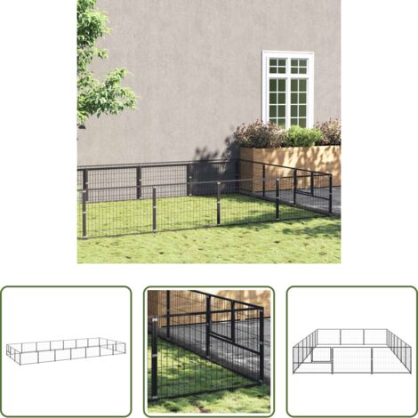 Perrera negra -  Perrera acero 21 m² negra