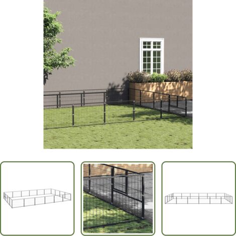 Perrera negra -  Perrera acero 24 m² negra