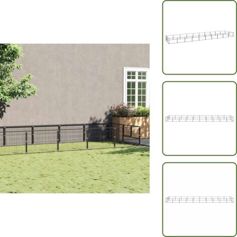 Perrera negra - vidaXL Perrera acero 20 m² negra - Perrera de 20 m²