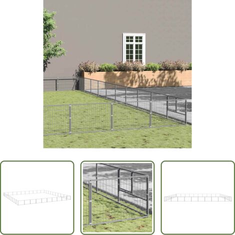 Perrera para perros -  Perrera plateada 100 m² acero