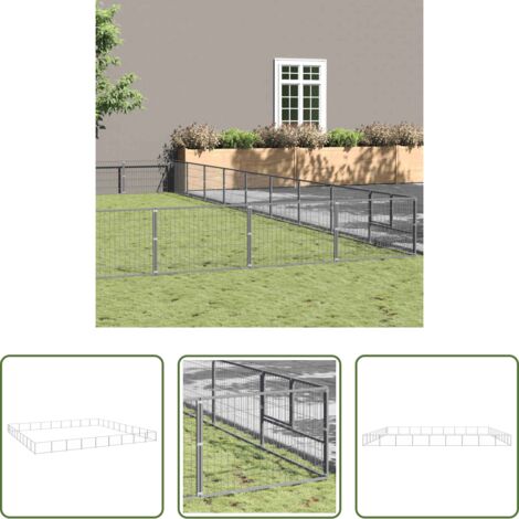 Perrera para perros -  Perrera plateada 81 m² acero