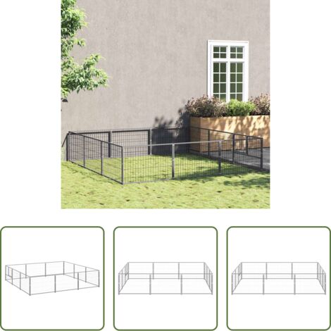 Perrera para perros -  Perrera plateada 9 m² acero