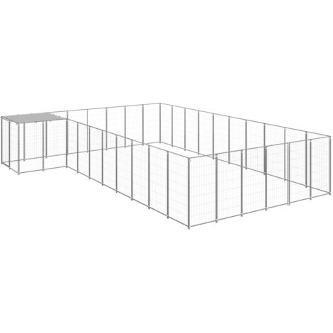 Perrera plateada 19,36 m² acero