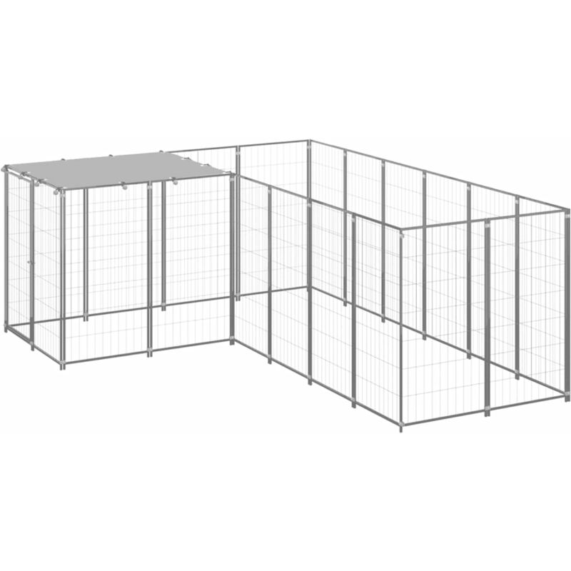 

Perrera plateada 4,84 m² acero