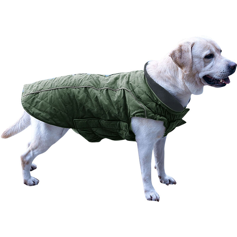 

Perro chaqueta de invierno acolchado reflectante calido acolchado chaleco para mascotas al aire libre,Verde, L