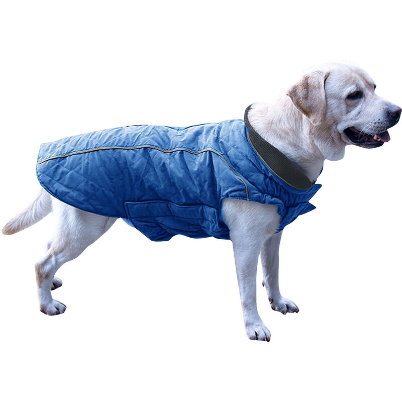 

Perro chaqueta de invierno acolchado reflectante calido acolchado chaleco para mascotas al aire libre,Azul, 3XL