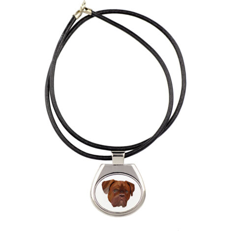 Perro de Burdeos, Dogo de Burdeos, Mastín Francés - collar con foto e inscripción geométrica de Art-Dog