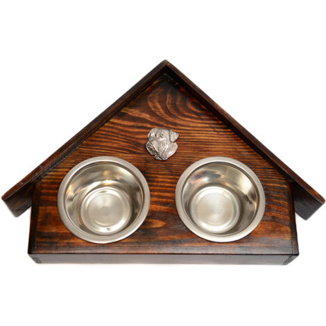 Perro de Burdeos, Dogo de Burdeos, Mastín Francés II - soporte de madera con cuencos para perros, cuencos decorativos para perros, un regalo por adoptar un perro de Art-Dog