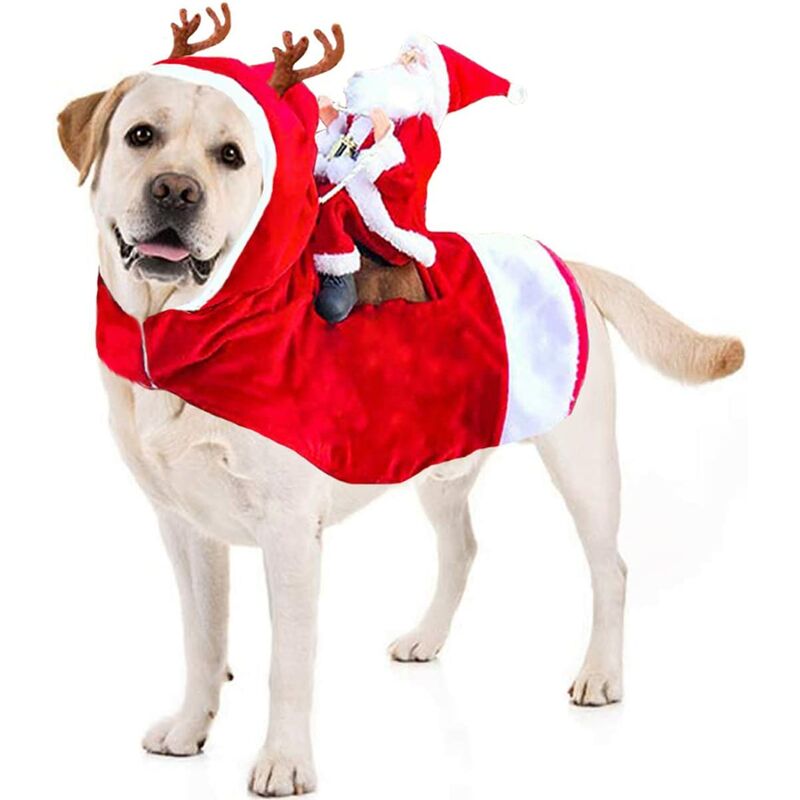 

Disfraz de perro de Navidad Disfraz de perro de Papá Noel Disfraz de Navidad para perro gato Ropa de Navidad para mascotas Correr Papá Noel montado