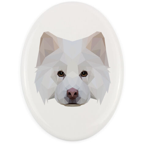 Perro finlandés de Laponia: placa geométrica con foto e inscripción de Art-Dog