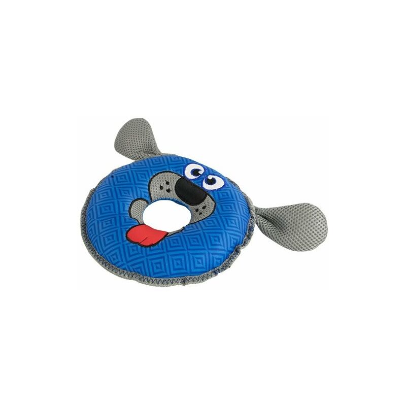 

Perro frisbee flotante, fabricado de material ligero y resistente, color azul, emite sonido al moderlo