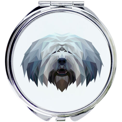 Perro pastor polaco de llanura, PON: espejo con foto e inscripción geométrica de Art-Dog